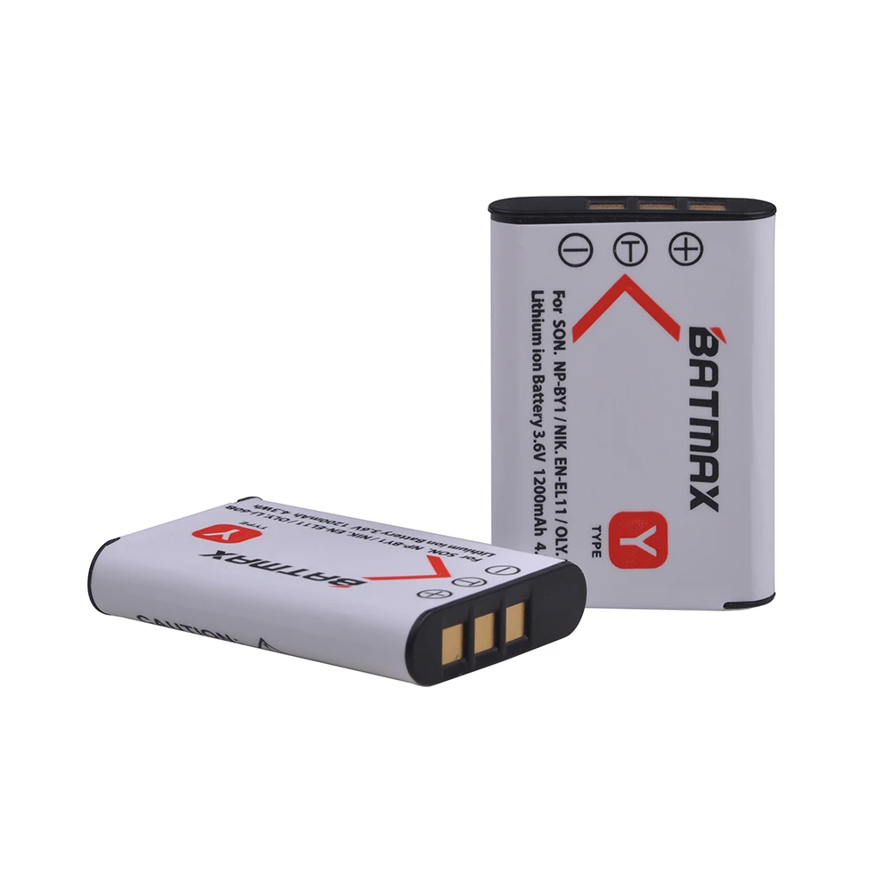 Аккумулятор Batmax 2 шт. 1200 мАч NP-BY1 EN-EL11 NP BY1 VR для Sony Li-60B AZ1 AZ1V AZ1VR