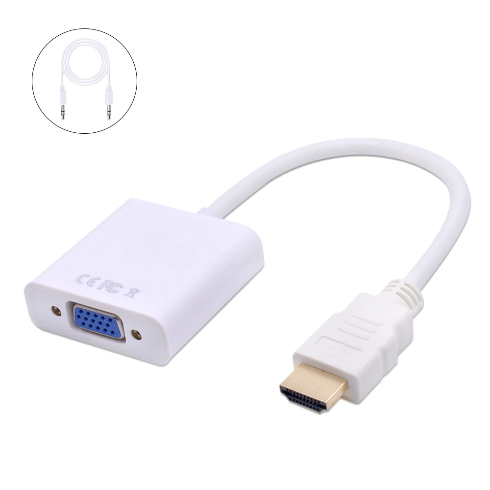 CHIPAL 10 шт. HDMI в VGA с аудиокабелем преобразователя для ПК ноутбука настольного