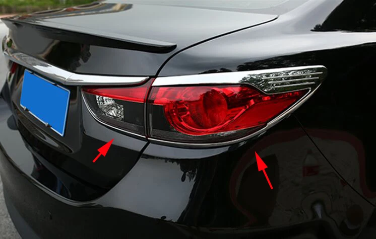 

4 шт., хромированные накладки на задние фары из АБС-пластика для Mazda 6 ATENZA 2013, 2014, 2015