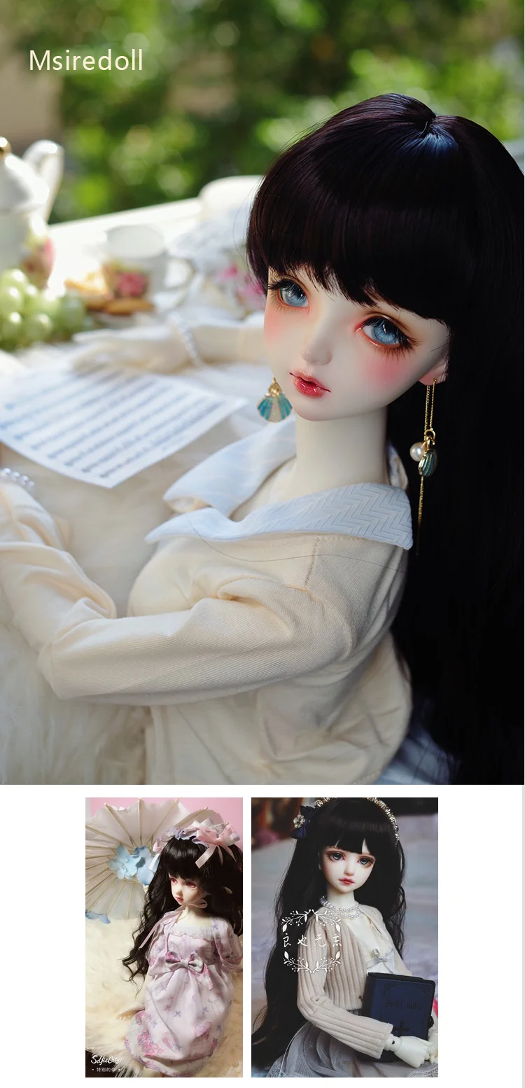 Msiredoll длинные вьющиеся волосы доступны для 1/3 1/4 1/6 высокая температура устойчивостью волокно парик Сделано в Китае