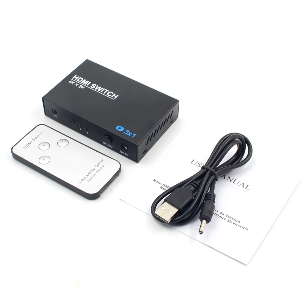 3 Порты и разъёмы HDMI 4 K Switcher Splitter концентратор ИК-пульт для HDTV Xbox PS3 PS4 мультимедиа