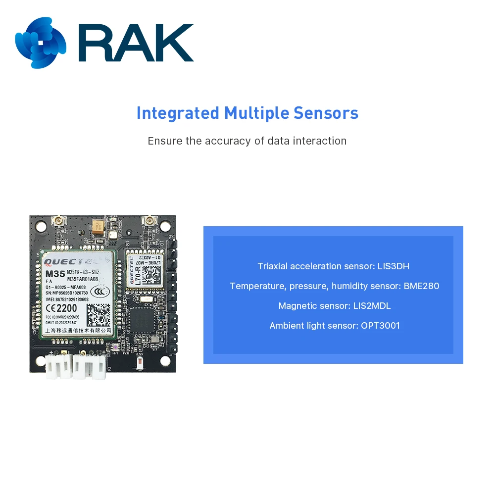 RAK8211 G iTracker | RAKwireless GPRS датчик и M35 модуль трекера BLE + GPS Датчик s|gprs sensor|ble modulegps gps