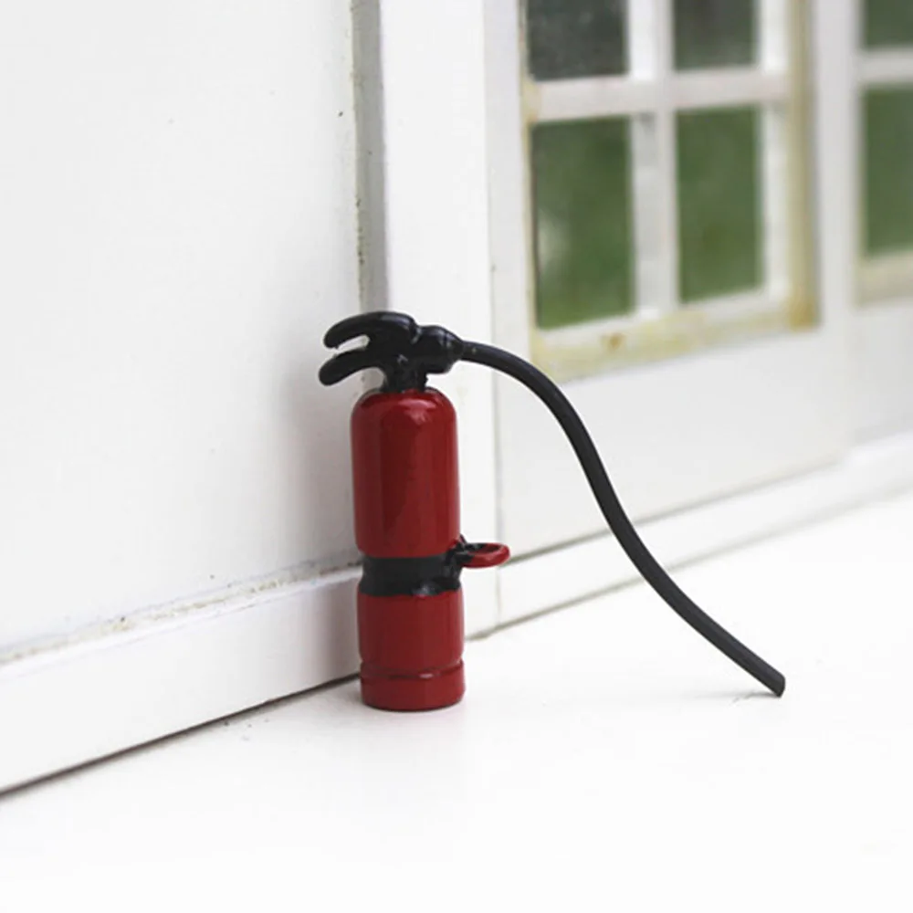 

1/12 Dollhouse Miniature Accessories Mini Alloy Fire Extinguisher Simulation Model Toys for Doll House Decoration