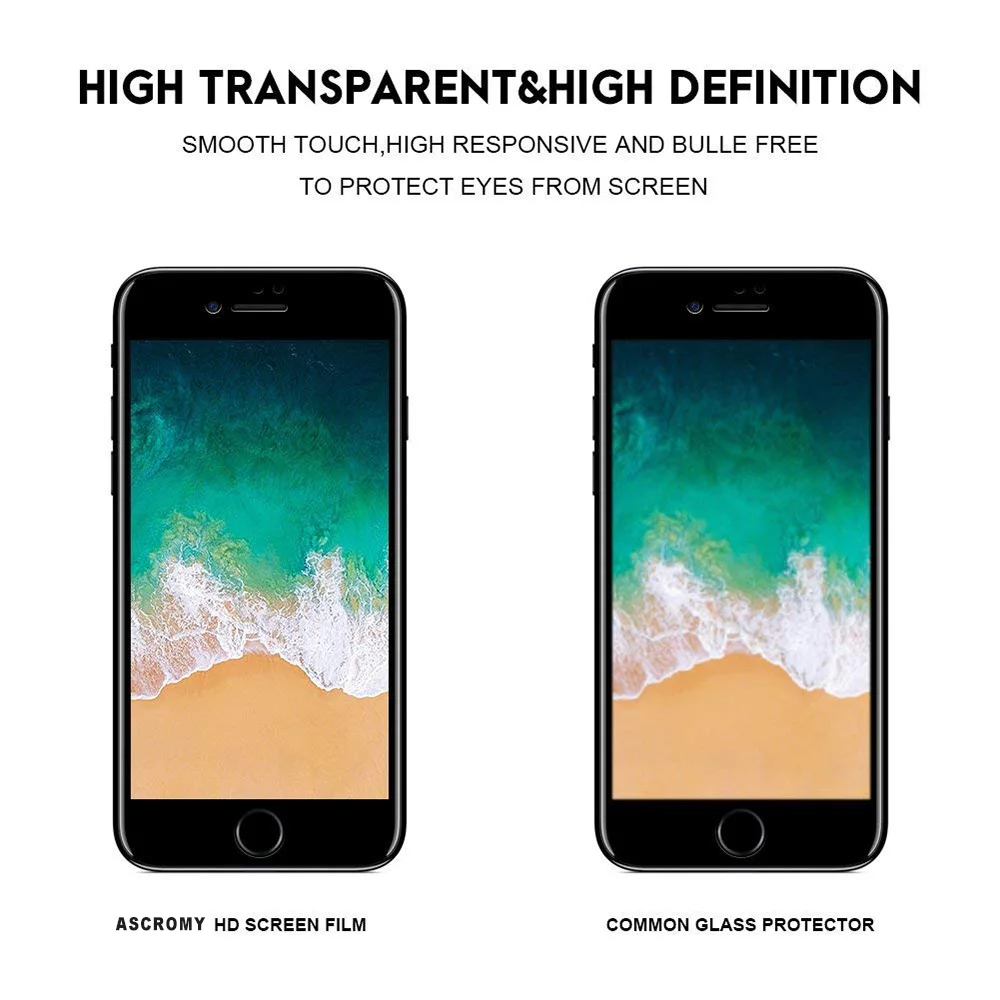 Ascromy 2 шт 5D Защитная пленка для экрана iPhone 7 Plus защитная из закаленного стекла 4D X 8 6