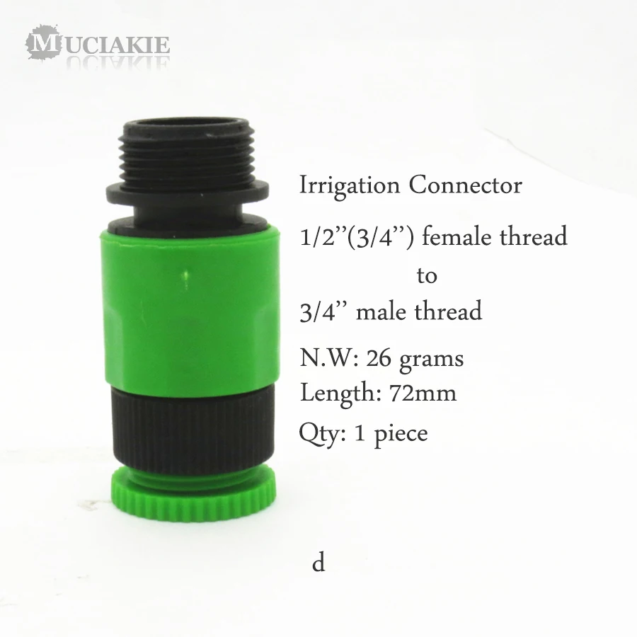 MUCIAKIE 1 шт. 1/2 ''3/4'' внутренняя резьба садовый оросительный соединитель для 4/7 8/11 16 мм шланг 3/4 ''Женская наружная резьба Быстрый адаптер