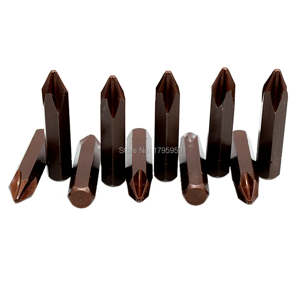 Ударная головка 10 шт. в комплекте PH2 магнитная отвертка Philips bits хромированная