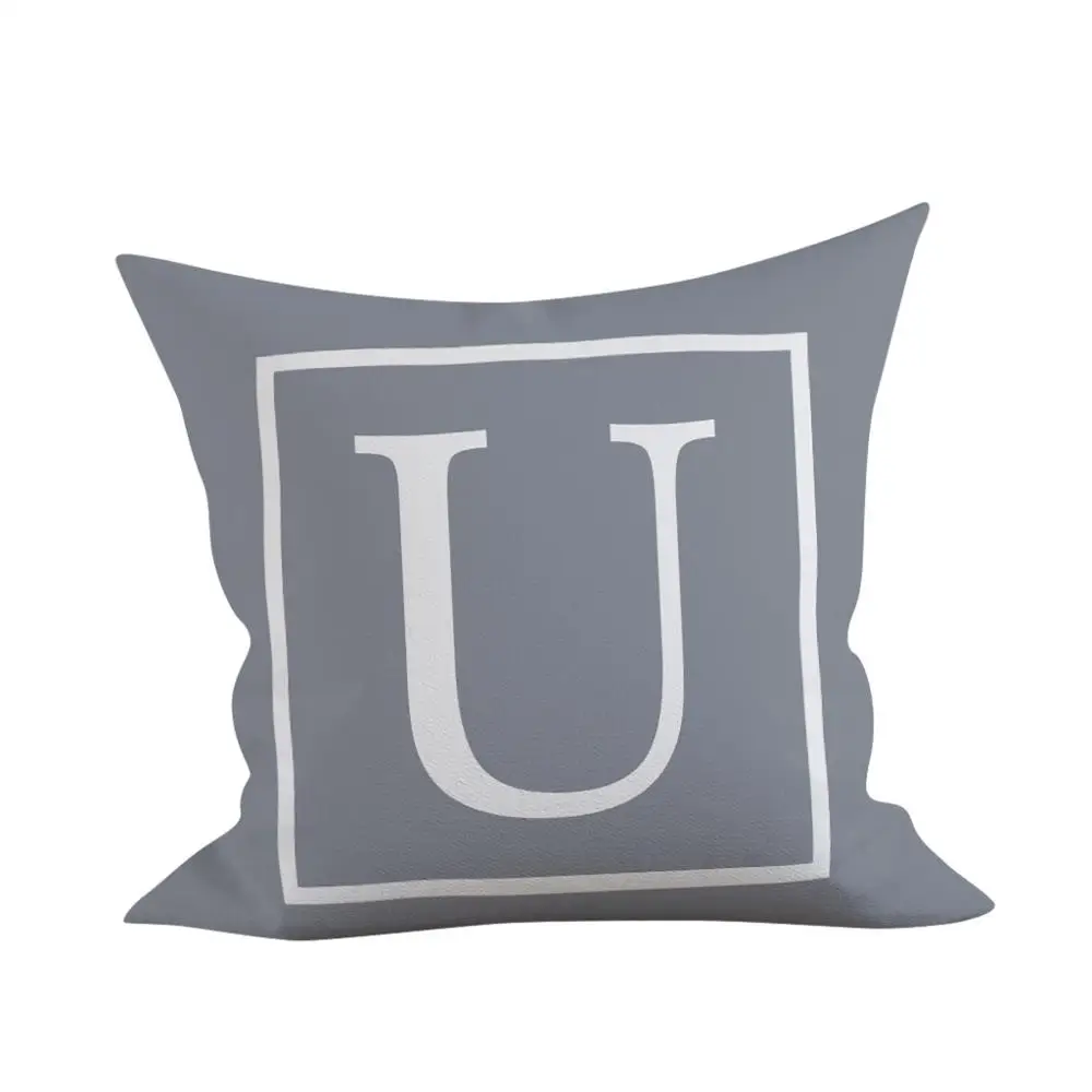 NAI YUE 45x45 см квадратная наволочка с английским алфавитом, Наволочка на подушку, наволочки на талию, декоративная детская комната - Цвет: U