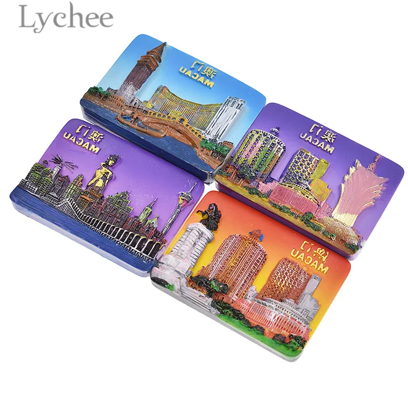 Lychee Life Макао пейзаж магнит на холодильник креативные прямоугольные магниты