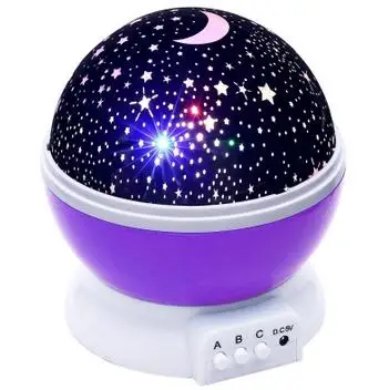 PURPLE Новые звезды Звездное небо Светодиодный Ночник проектор Луна Новинка настольный ночник батарея USB ночник для детей - Испускаемый цвет: PURPLE
