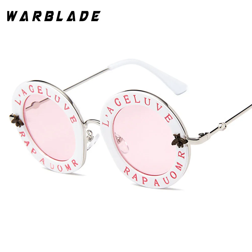 Круглые Солнцезащитные очки с буквенным принтом 2020 винтажные женские брендовые