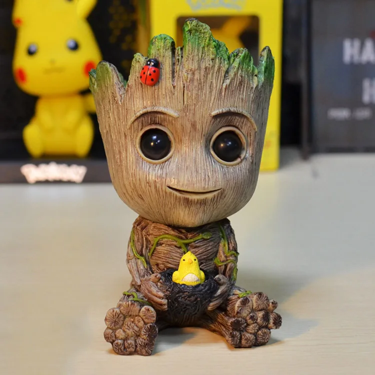 15 см Дерево человек ребенок Аниме фигурки кукол Penholder Grunt стражи галактики 2 Модель Герой ручка горшок и цветочный горшок игрушки