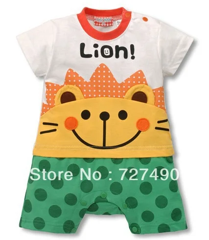 Детский комбинезон с коротким рукавом принтом панды |