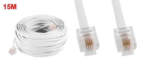 UXCELL Off Белый Rj11 6P4c Модульный Телефон Extenstion Кабель питания 15 М 49Ft |