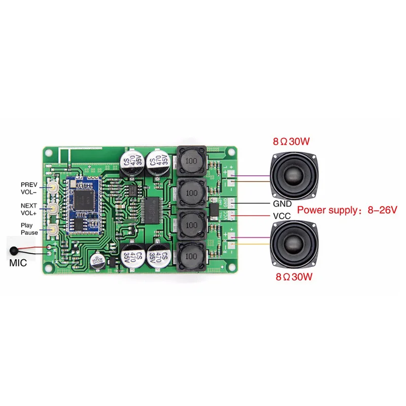 CSRA64215/CSRA64210 4.0 4.2 Bluetooth APTXLL Low Power TPA3118 Amplifier Board 2x30W 8 Euro | Integrated Circuits