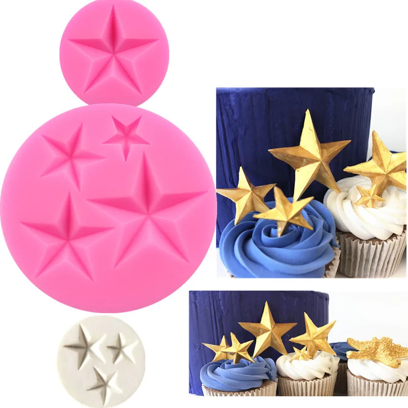 Звезда силиконовая искусственная помадка украшение для торта силиконовые