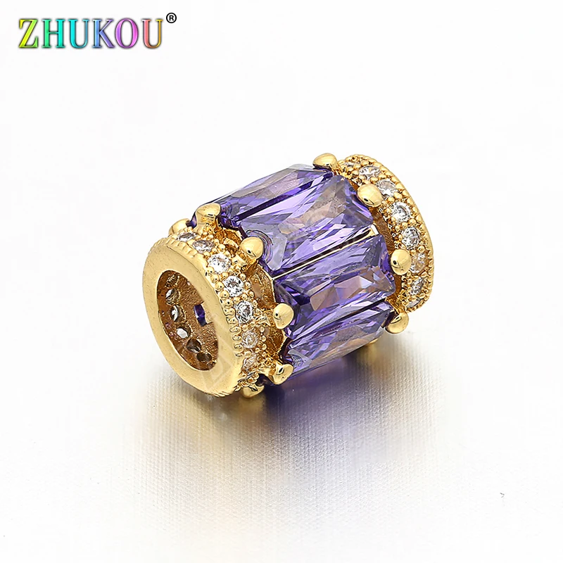 9*12mm Brass Cubic Zirconia Charms Beads DIY Women Necklace Pendant Jewelry Accessory Findings Hole:4.8mm Model: VZ95 | Украшения и