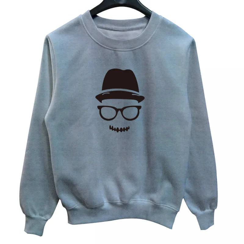 La maxpa улыбка Скелет Очки Новый осень зима Модные мужские crewneck Толстовки Толстовка