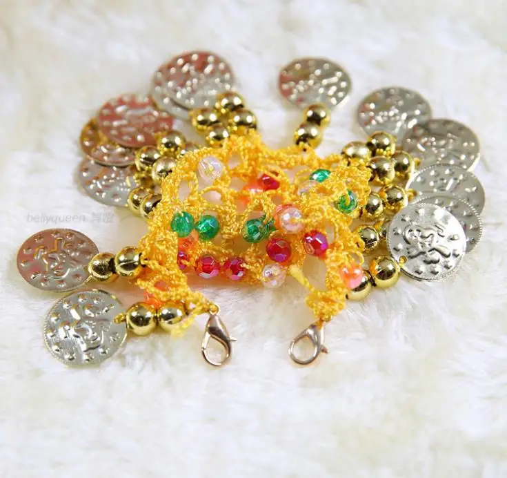 2 шт. / комплект дети пресс танец ( бусины монеты головные уборы + шифон блёстки Head