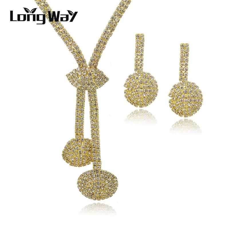 

LongWay Indian Women Gold Color Big Chunky Choker Necklace Earring Sets Supernatural Gift Jewelry Sets Accessories Set150074