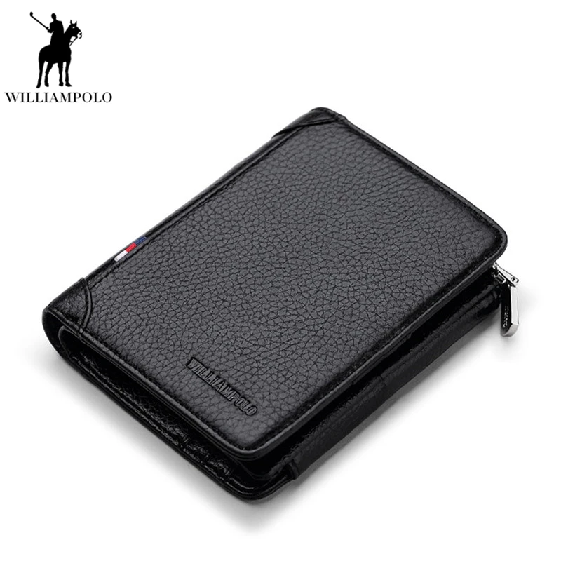 Williampolo короткий мужской бумажник люксовый бренд кожаный ручной работы модные 3