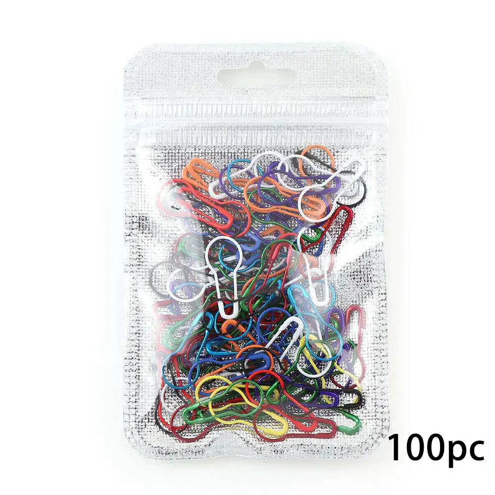 100pieces 100 штук, разноцветные безопасные булавки в форме тыквы, металлические зажимы, Тыквенные булавки, вязание крестиком, маркер, бирка, булавки, зажимы для одежды DIY - Цвет: 100pieces