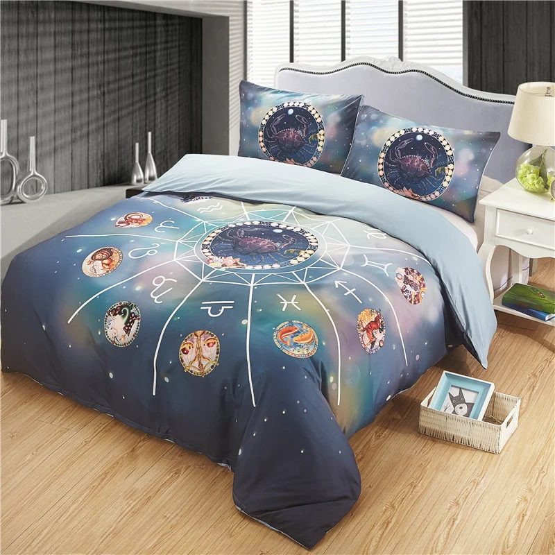 12 Constellation Pattern Best Bedding Sets Sagittarius for Kids Teens Reversible Bed Collection Duvet Cover 2/3 Piece | Дом и сад