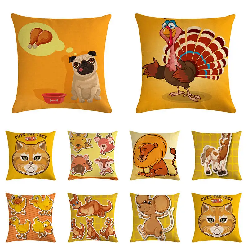 Чехол для подушки из серии животных домашний декор Лев кот обезьяна декоративные