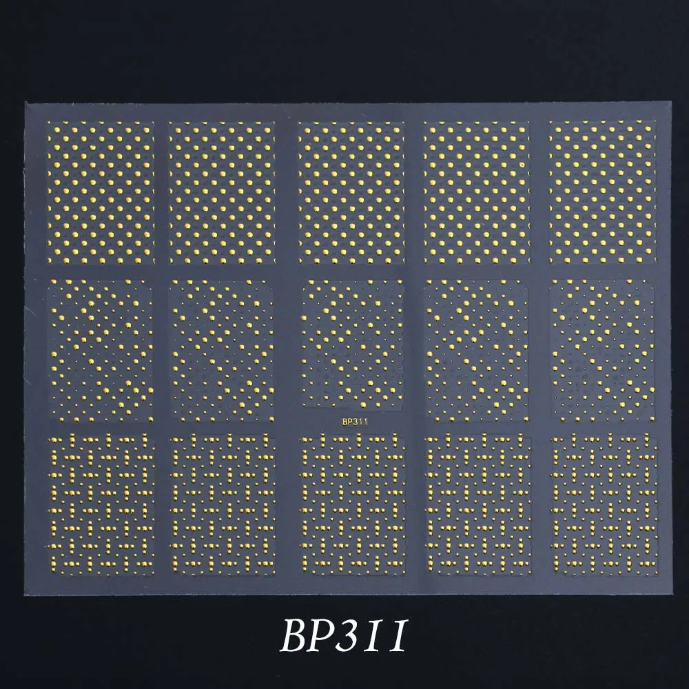 BP311 1 шт Горячая штамповка 3D наклейки для ногтей бронзовые Слайдеры для ногтей золотые наклейки деформация полосы линия волна Маникюр украшения BEBP301-316 - Цвет: BP311