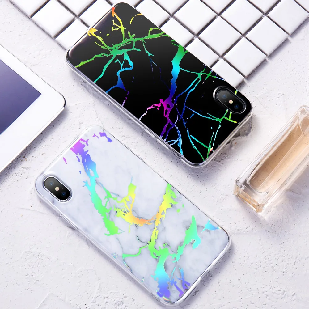 KISSCASE красочный мраморный чехол для iPhone X 7 8 Plus 6s 6 Мягкий силиконовый узорный 5 S