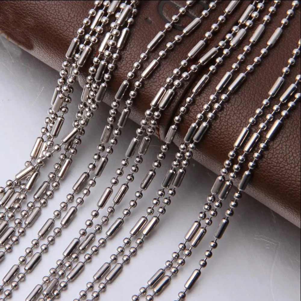 

Ball Chains Necklace beads chains Stainless Steel Round beads Necklace Chains Long fashion jewelry DIY Necklace Women/Men