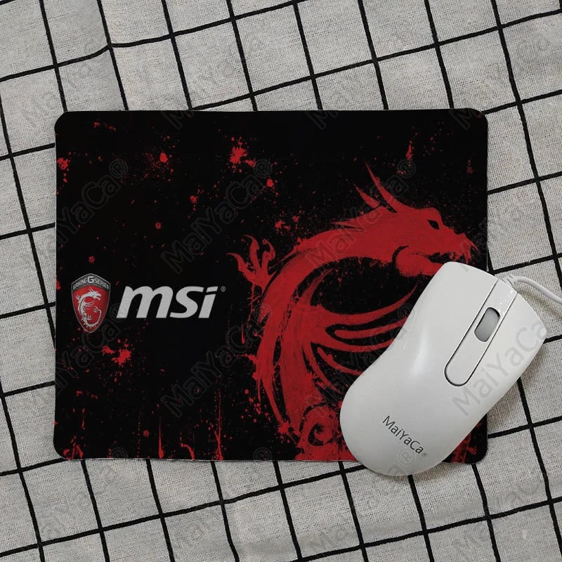 No Lock Edge18x22cm MaiYaCa Забавный MSI Логотип заказной игровой коврик для мыши для ноутбука Гладкий коврик для письма настольные компьютеры мат игровой коврик для мыши - Цвет: No Lock Edge18x22cm