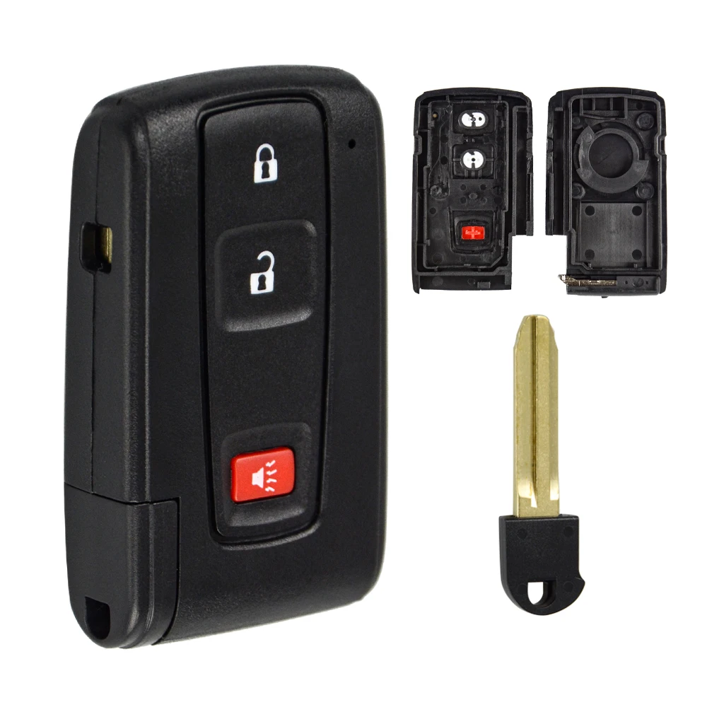 OkeyTech 2/2 + 1 Кнопка смарт ключ оболочка Брелок чехол для Toyota Prius Corolla Chr Yaris Rav4 Auris с
