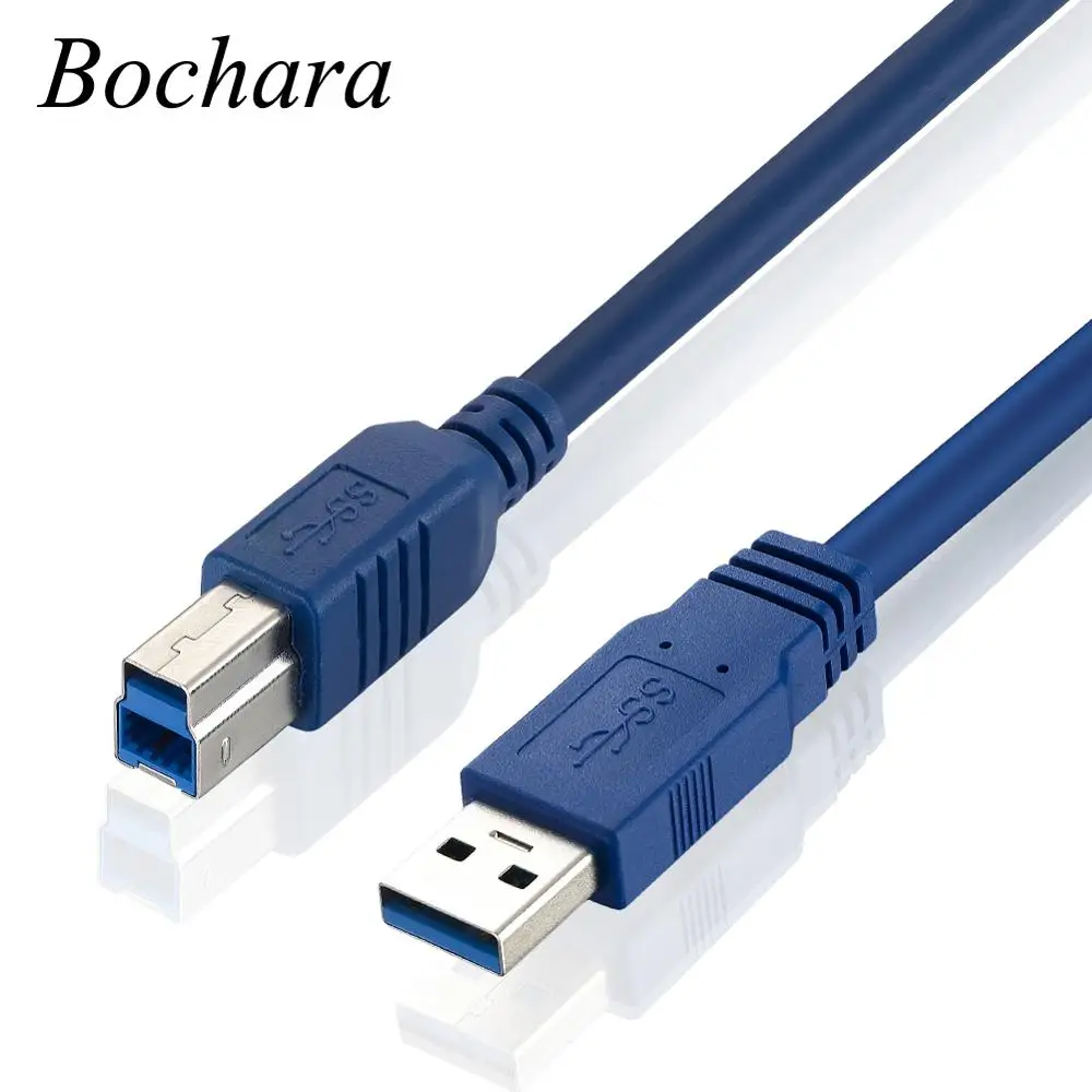 Bochara USB 3 0 кабель для принтера Type A Male к B Foil + Плетеный экранированный 30 см 60 100 1 5 м 8