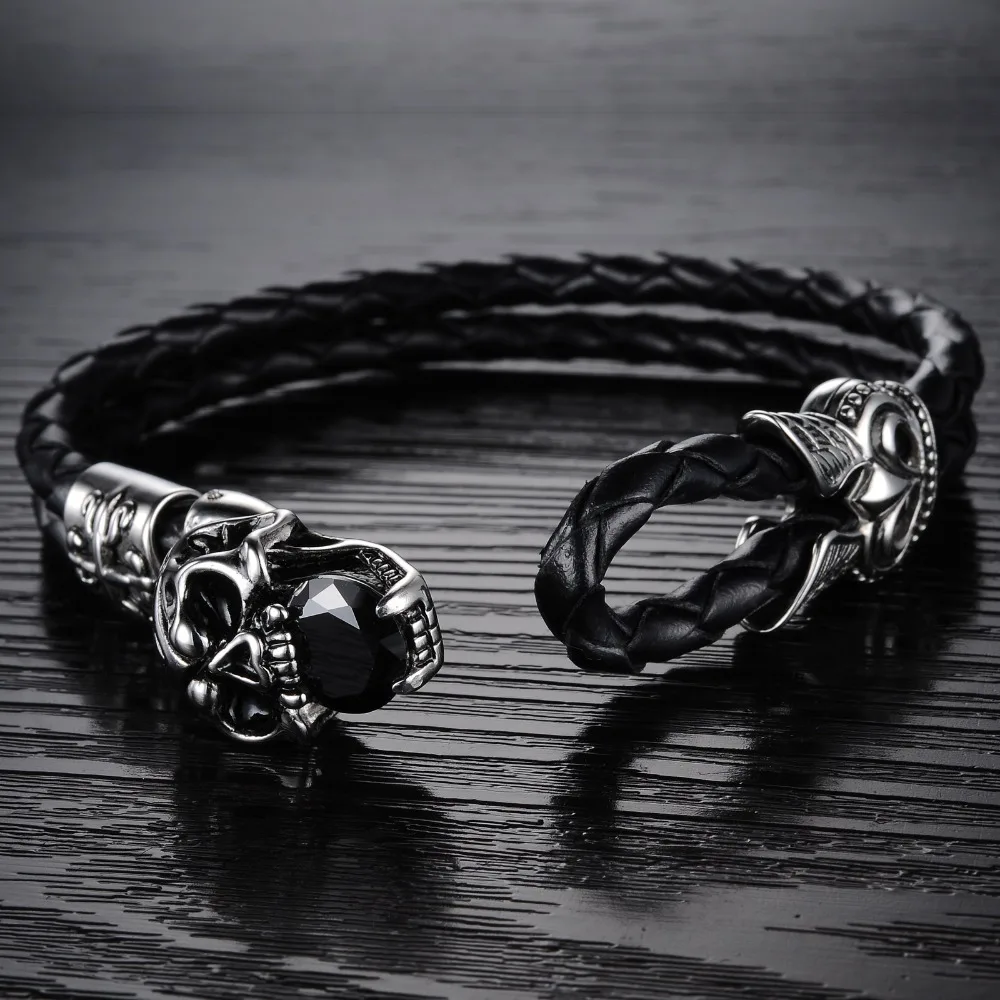 Trend Street Dance Bracelet Hot Jewelry Personality Domineering Ghost Head Leather 3-PH846 | Украшения и аксессуары