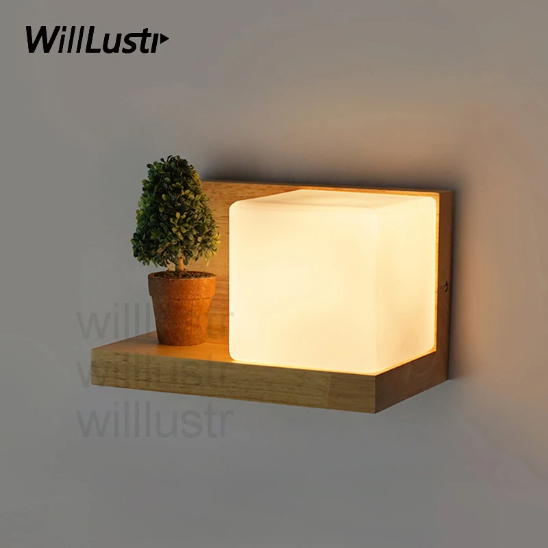 Настенное бра Willlustr Cubi стеклянная лампа гостиница ресторан дверь крыльцо