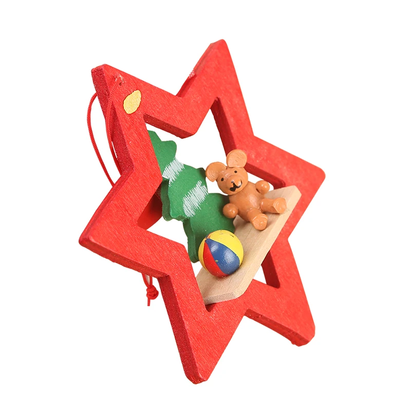 Рождественские деревянные висячие украшения для рождественской елки подвески с