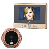 4 3 lcd screen digital intercom peephole door viewer camera pir motion detection doorbell 160 degree build in 8000mah batter
