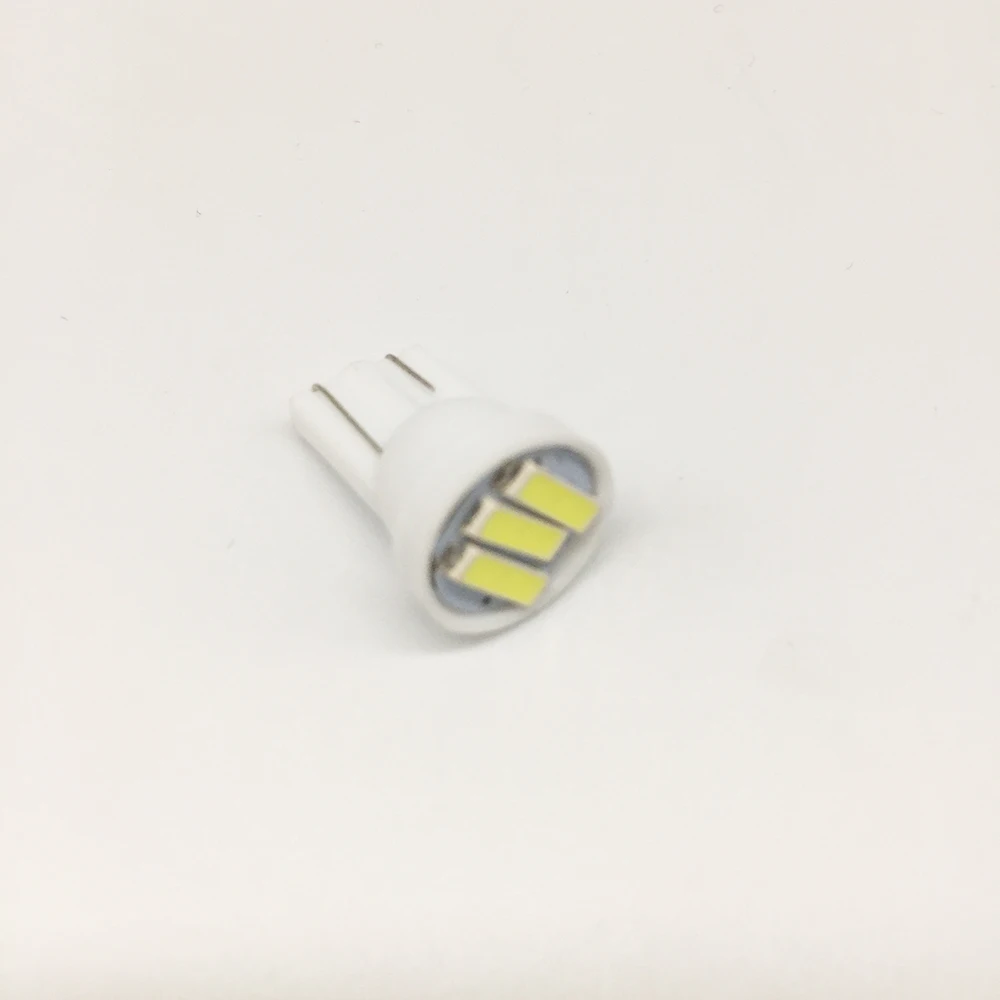 50 шт./лот T10 3 SMD 7014 LED 3SMD 7020 1 Вт белый синий W5W клиновидный номерной знак световая