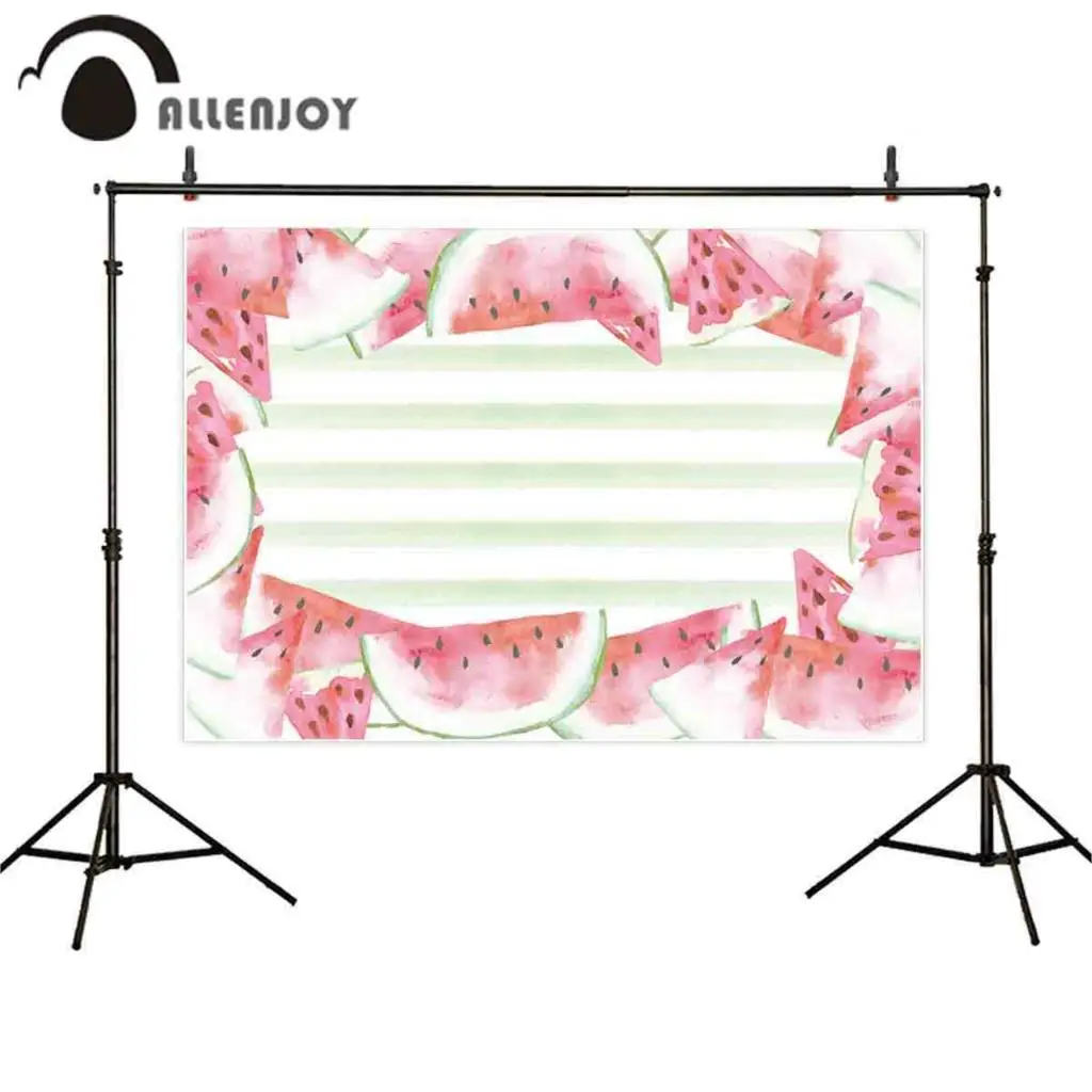 Allenjoy фотография Фон арбуз полоса фрукты Лето акварель фон фотостудия |