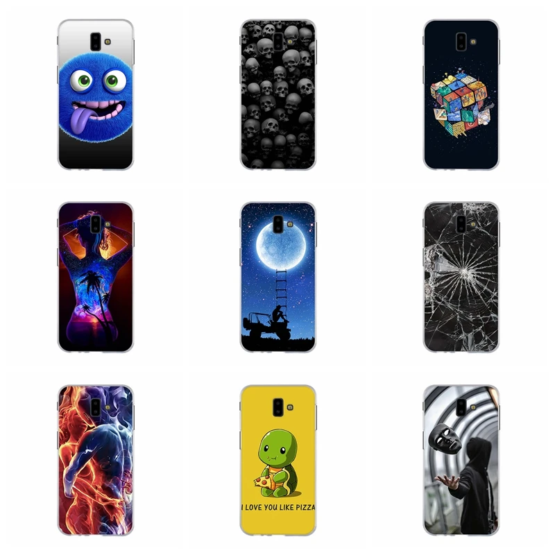 Для samsung Galaxy J6 премьер Cover Soft ТПУ для samsung Galaxy J6 плюс J610FN J610G чехол Цветы Узор для samsung J6 плюс сумка