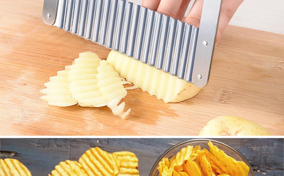 KONCO Crinkle резаки из нержавеющей стали волнистый картофель резак Crinkle режущий инструмент картофель фри ломтик овощерезка