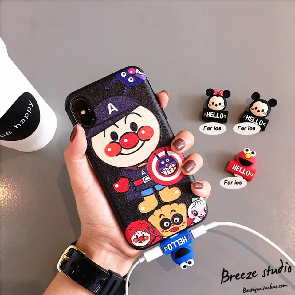 Милый мультфильм 2 в 1 аудио адаптер для iPhone 5S 5C 6 6s 7 8 Plus X XS MAX XR зарядное устройство