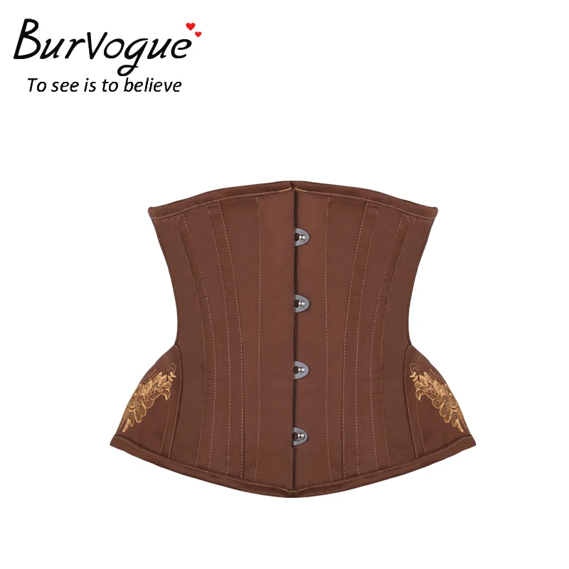 Сексуальный корсет и бюстье под грудью Burvogue в стиле стимпанк со стальными