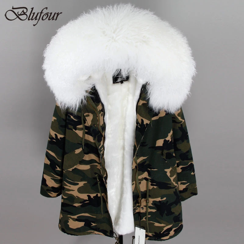 Новинка 2018 Женская Зимняя шерстяная куртка пальто Модная парка с капюшоном из