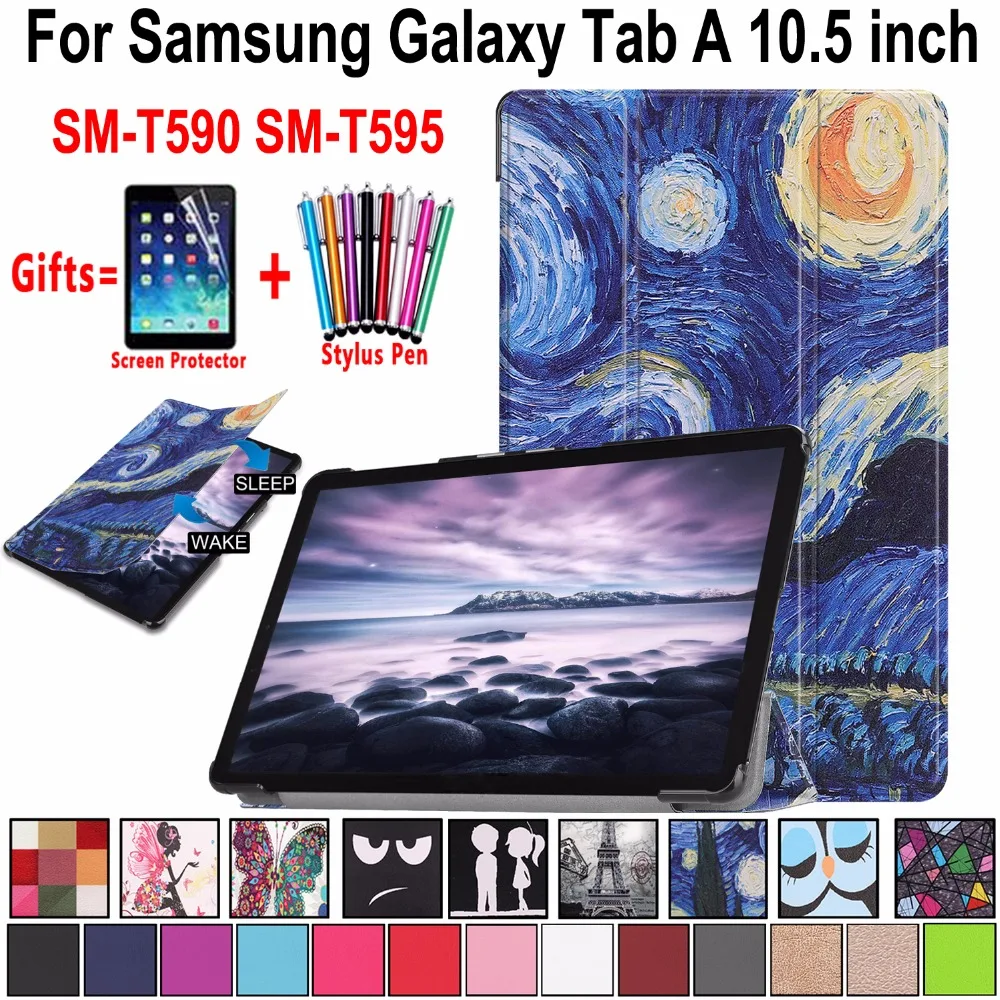 Чехол для samsung Galaxy Tab A A2 10,5 T590 T595 SM-T590 SM-T595 Магнитный кожаный умный чехол для сна