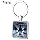 Цепочка для ключей TAFREE Nightwish, музыкальный браслет, певец, новинка, модные квадратные цепочки для ключей, стеклянные посеребренные украшения для мужчин и женщин из стекла NW585