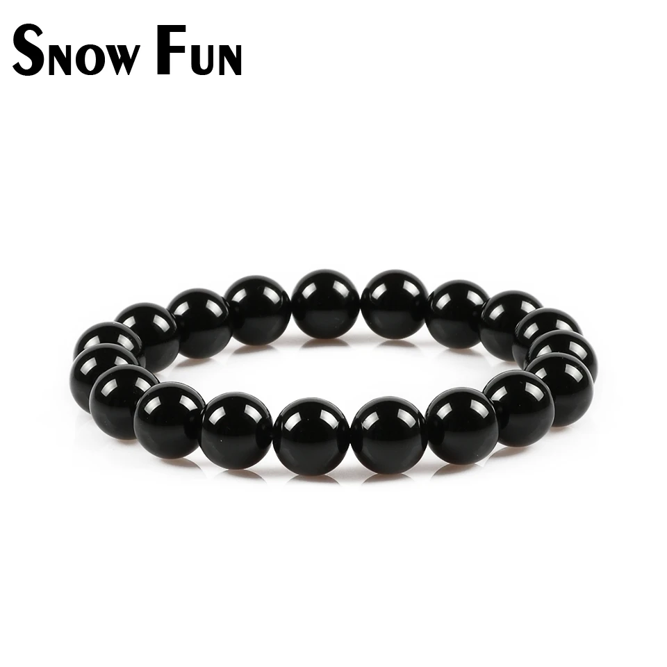 Браслет с круглыми бусинами из черного агата 10 мм|bracelets for|bracelets for womenbracelet bracelet |