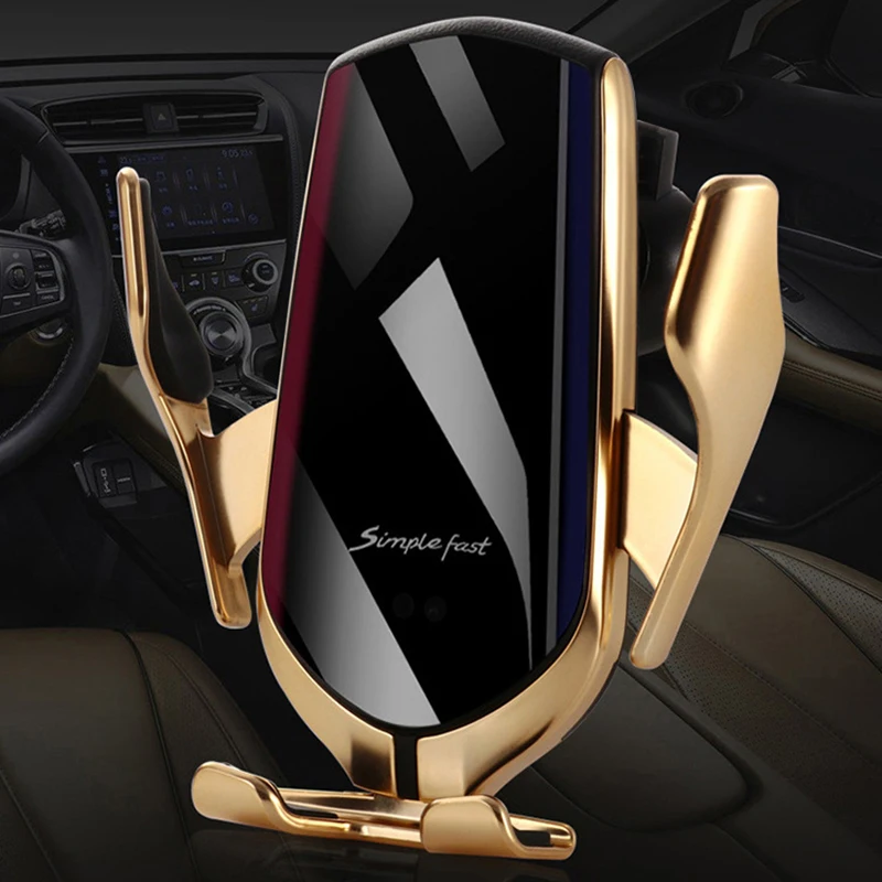 Автоматический зажим R1 автомобильное беспроводное зарядное устройство для samsung iphonex huawei Qi инфракрасный индукционный автомобильный держатель с навигационным позиционированием