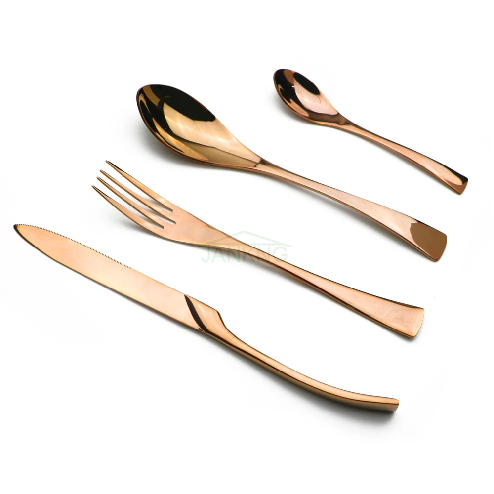 

Wholesale 24Pcs/set Stainless Steel Rose Gold Cutlery Set Dinnerware Tableware Silverware Dinner Knife Fork Set Drop Shipping