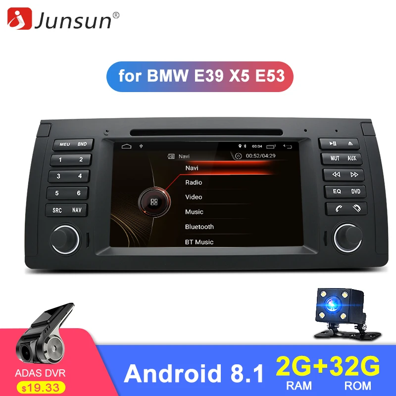 Junsun Android 8 1 автомобильный DVD плеер gps навигации Din стерео Системы для BMW E39 X5 E53